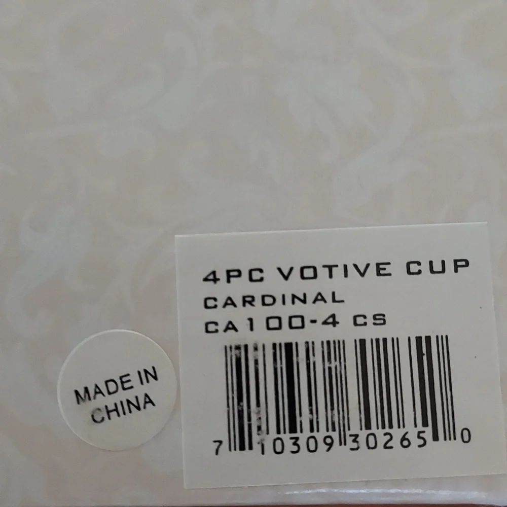 Votive cups 4 piece cardinal spruce design - Picture 4 of 6